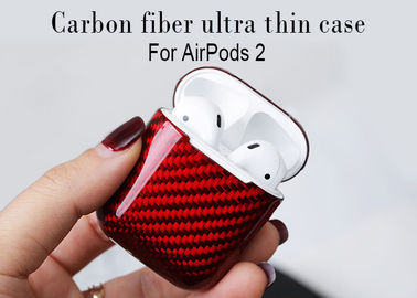 Logo Baskılı Darbeye Dayanıklı Apple Airpods Gerçek Karbon Fiber Kılıf
