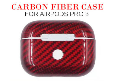 Airpods Pro 3 Kırmızı Su Geçirmez 3K Karbon Fiber Airpods Kılıfı