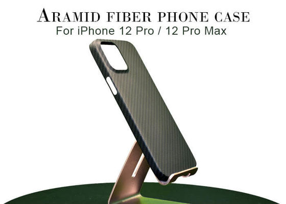 iPhone 12 Pro Max için Havacılık Malzemesi Aramid Karbon Telefon Kılıfı