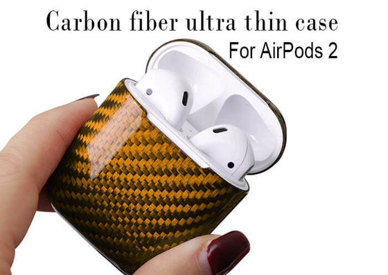 Geçirimsiz Parlak Kaplama Karbon Fiber Airpods 2 Kasa