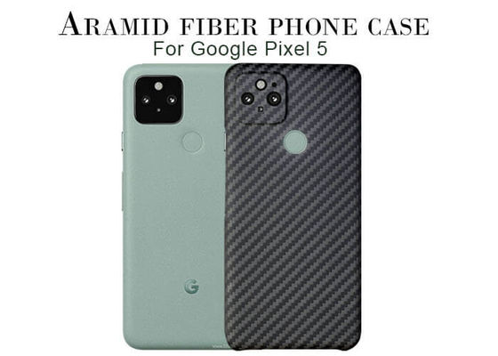 Google Pixel 5 Karbon Fiber Kılıf için Siyah Aramid Fiber Telefon Kılıfı