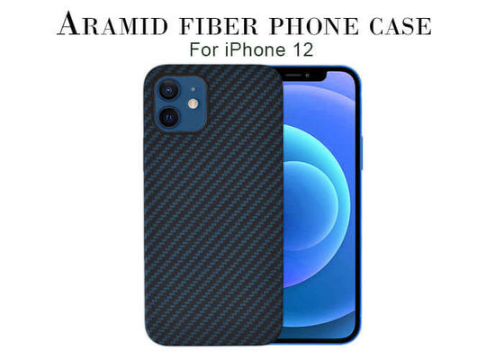 iPhone 12 Pro Max için Süper İnce Güzel Mavi Aramid Fiber iPhone Kılıfı