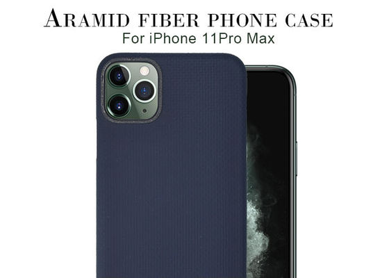 Mavi Renkli iPhone 11 Pro Max Aramid Fiber Kılıf Karbon Fiber Kılıf