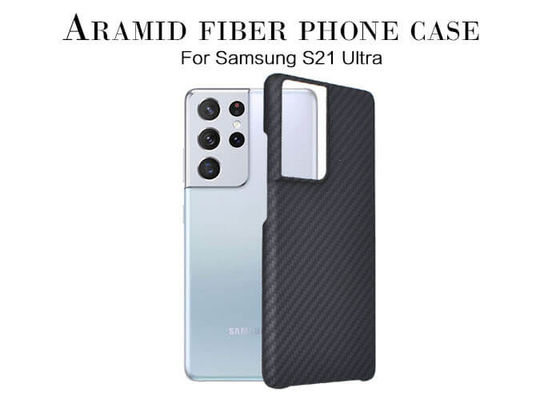 Hafif Samsung S21 Ultra Aramid Kılıf Siyah Renkli Karbon Fiber Kılıf