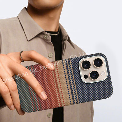 Özel Günbatımı Şablonu iPhone 17 Pro için Super İnce Aramid Karbon Elyaf Mobil Kapak