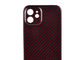 İPhone 12 için Hafif Parlak Yüzey Aramid Fiber Telefon Kılıfı Kırmızı
